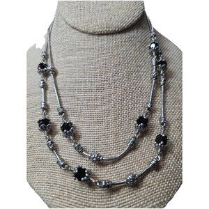 Brighton Glass Mountain Necklace SILVERTONE